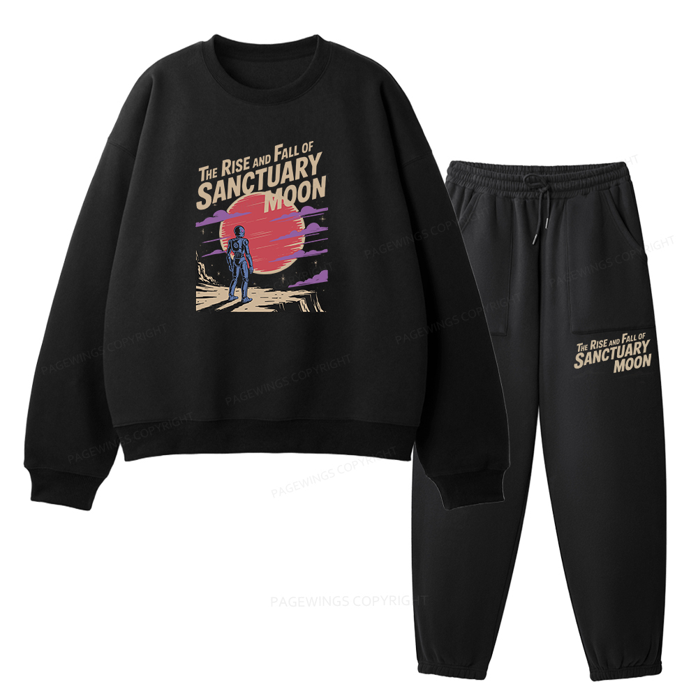 Pagewings The Rise And Fall Of Sanctuary Moon Unisex Fleece Sweatshirt Set 