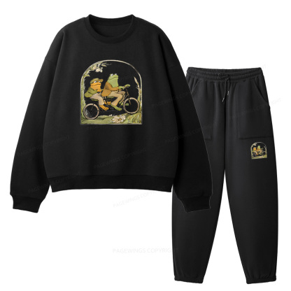 Pagewings Frog And Toad Book Vintage Unisex Fleece Sweatshirt Set 