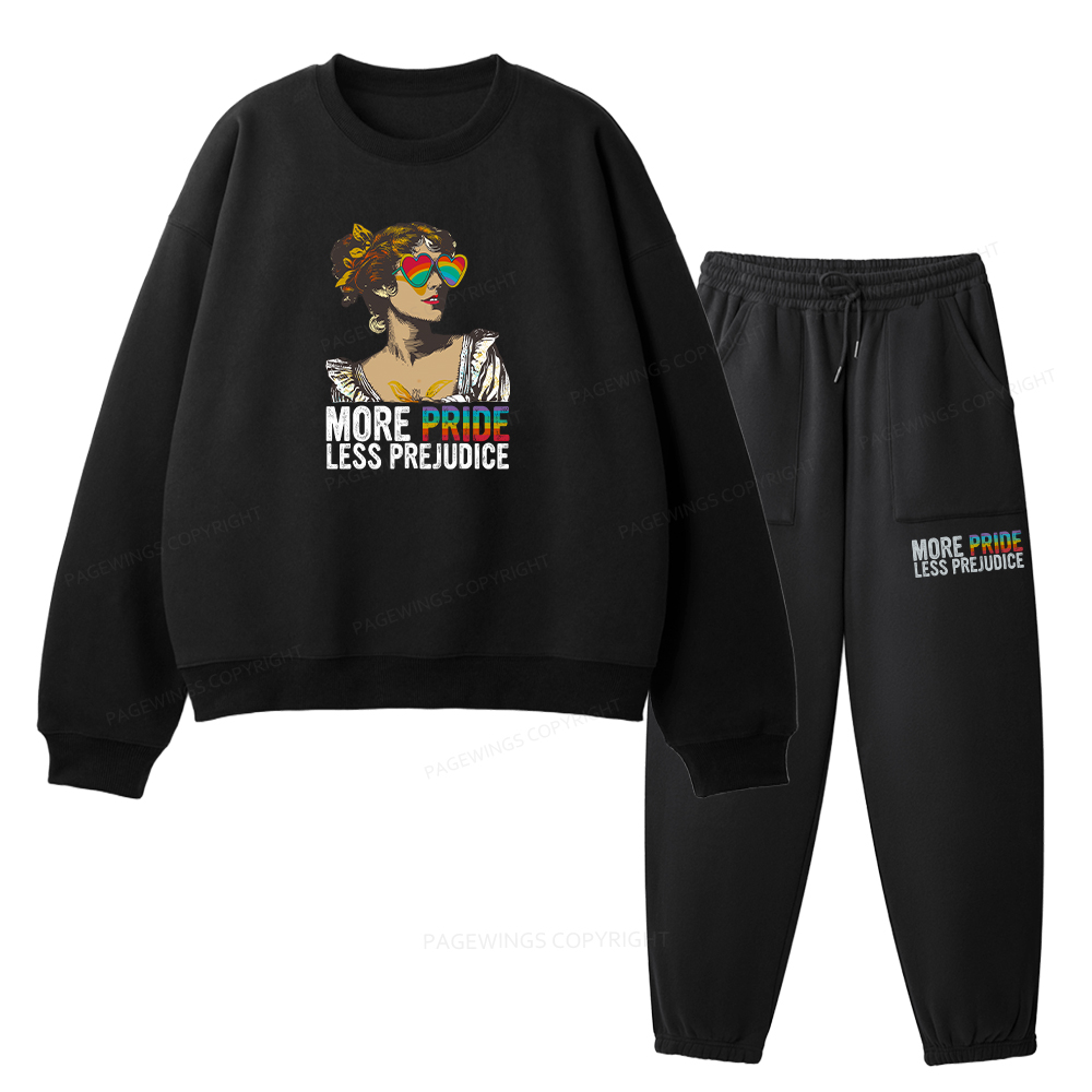 Pagewings More Pride Less Prejudice Unisex Fleece Sweatshirt Set 