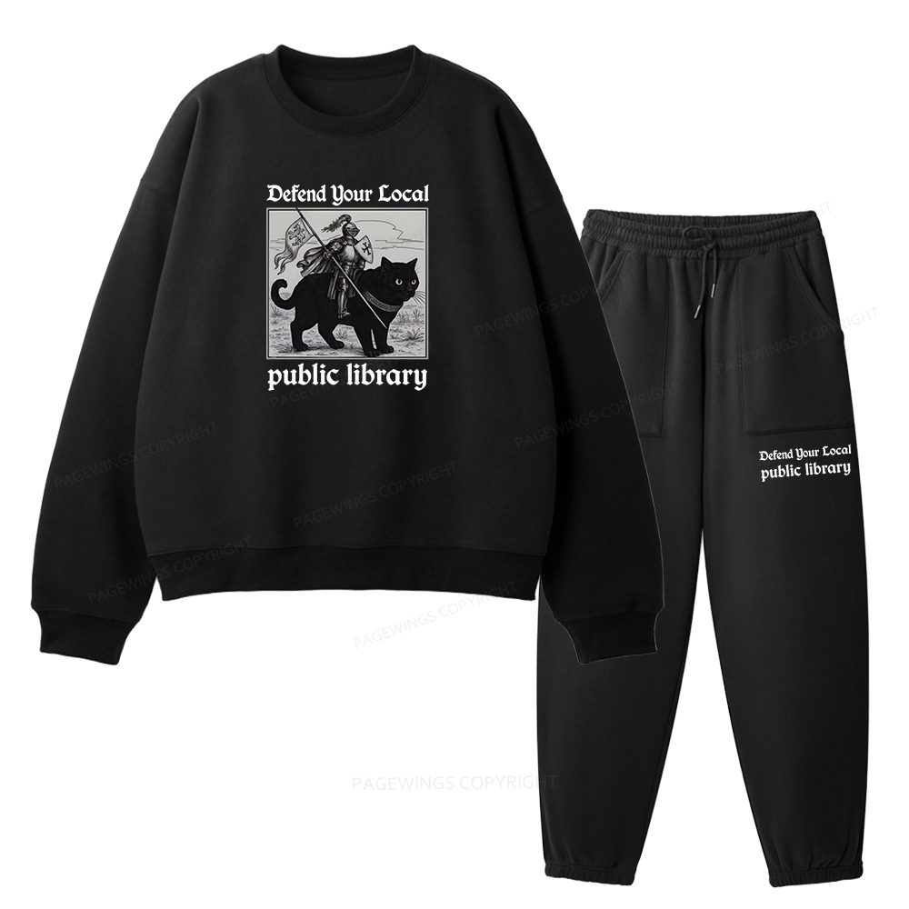 Pagewings Defend Your Local public library Unisex Fleece Sweatshirt Set 