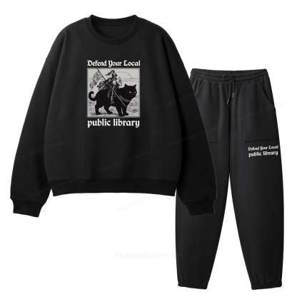 Pagewings Defend Your Local public library Unisex Fleece Sweatshirt Set 