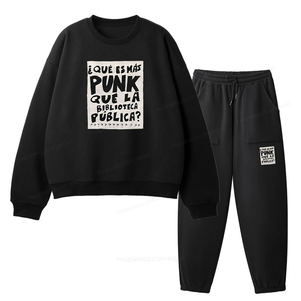 Pagewings What's More Punk Than The Public Library Unisex Fleece Sweatshirt Set 