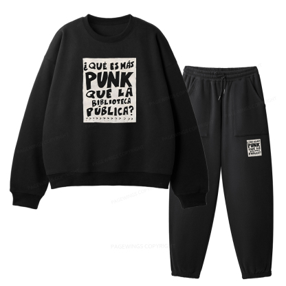 Pagewings What's More Punk Than The Public Library Unisex Fleece Sweatshirt Set 