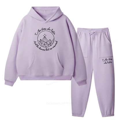 Pagewings To The Stars Who Listen Unisex Fleece Hoodie Set