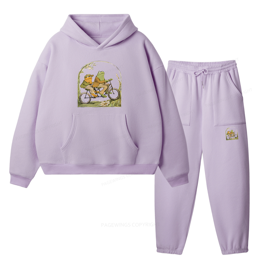 Pagewings Frog And Toad Book Vintage Unisex Fleece Hoodie Set