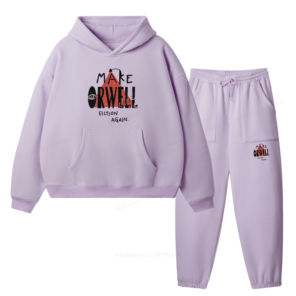 Pagewings Make Orwell Fiction Again Unisex Fleece Hoodie Set