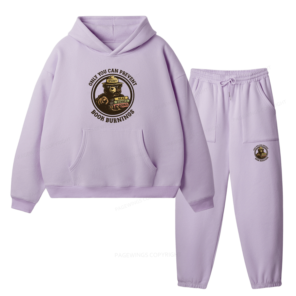 Pagewings Only You Can Prevent Book Burnings Unisex Fleece Hoodie Set