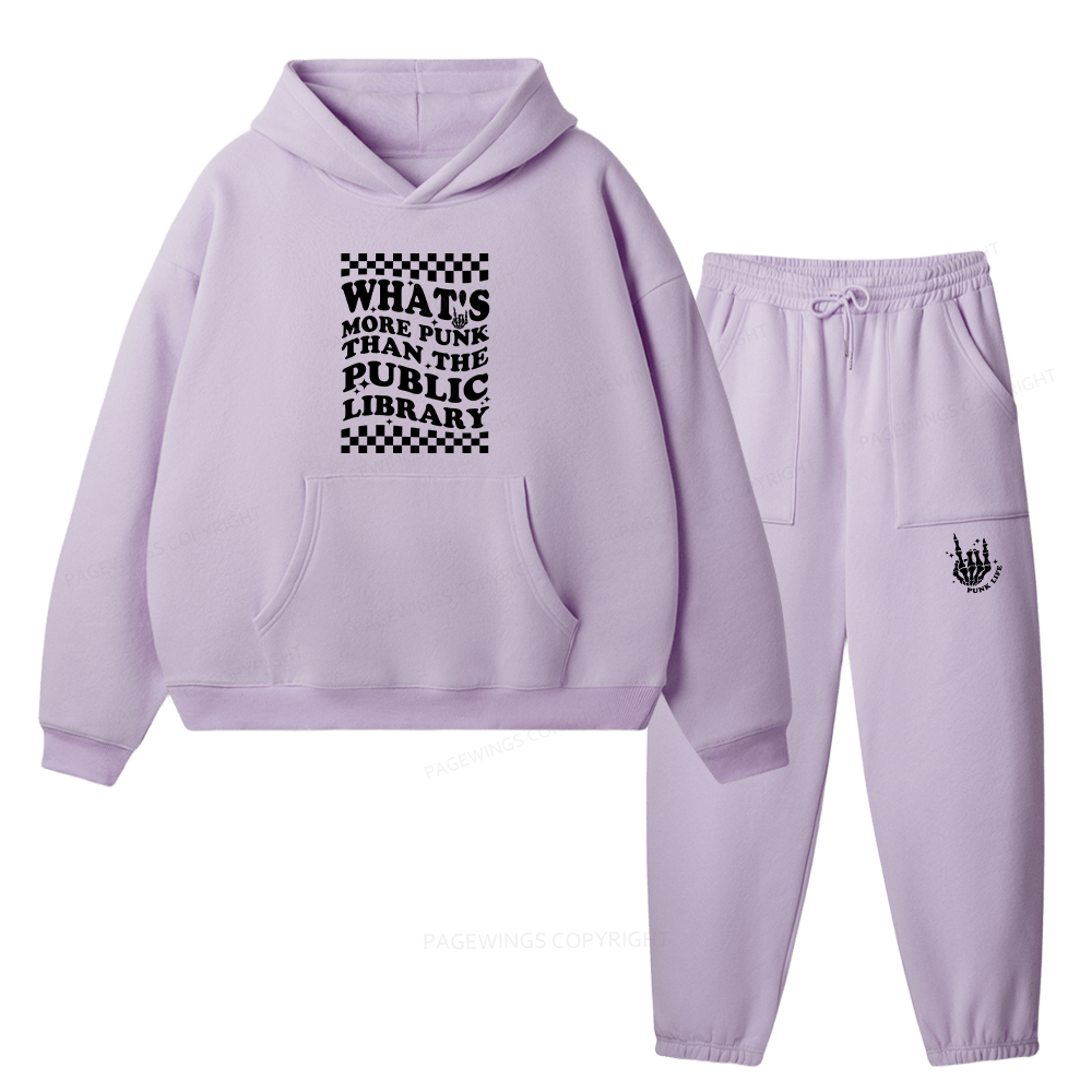 Pagewings Punk The Public Library Unisex Fleece Hoodie Set