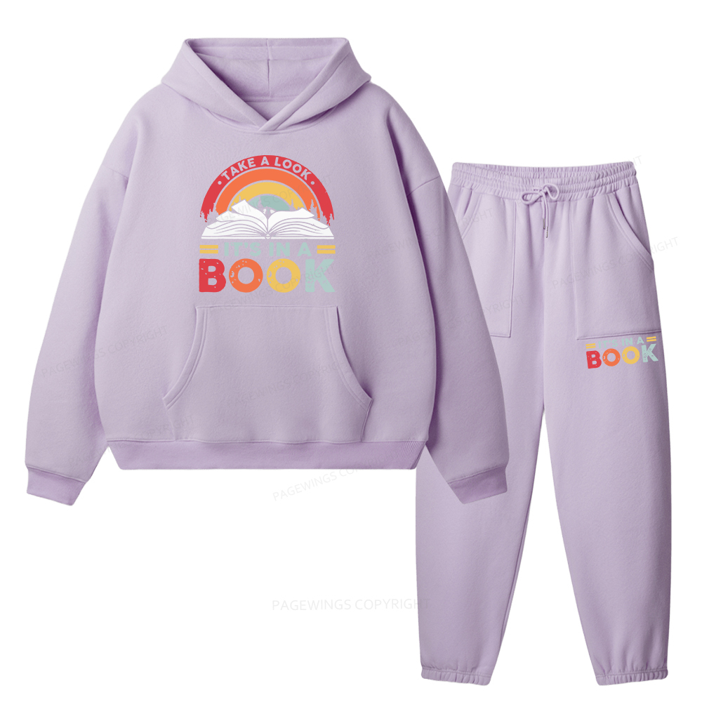 Pagewings Take A Look It's In A Book Unisex Fleece Hoodie Set
