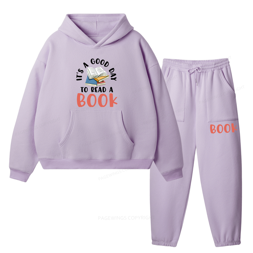 Pagewings It’s a Good Day to Read a Book Unisex Fleece Hoodie Set