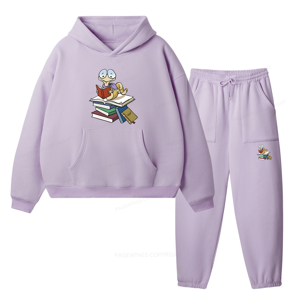 Pagewings Reading Snail and Book Unisex Fleece Hoodie Set
