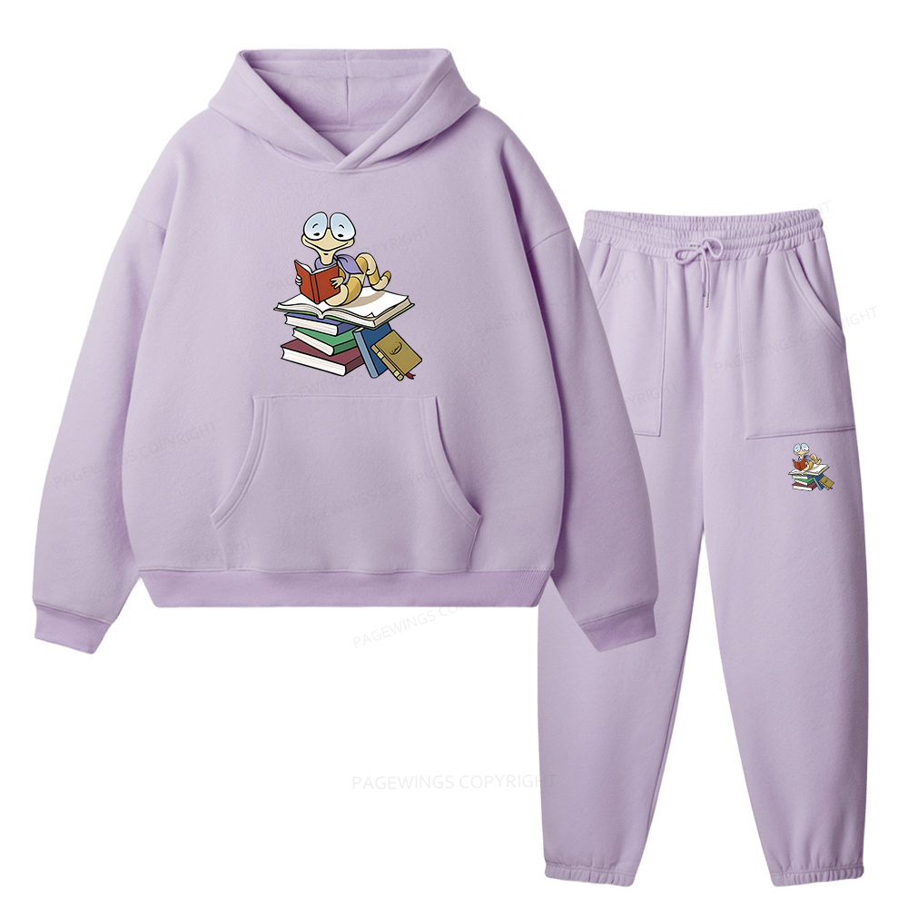 Pagewings Reading Snail and Book Unisex Fleece Hoodie Set