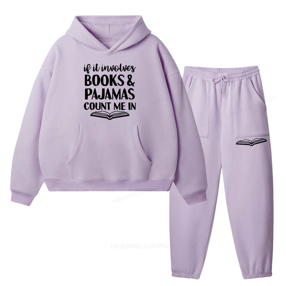 Pagewings Books And Pajamas Unisex Fleece Hoodie Set