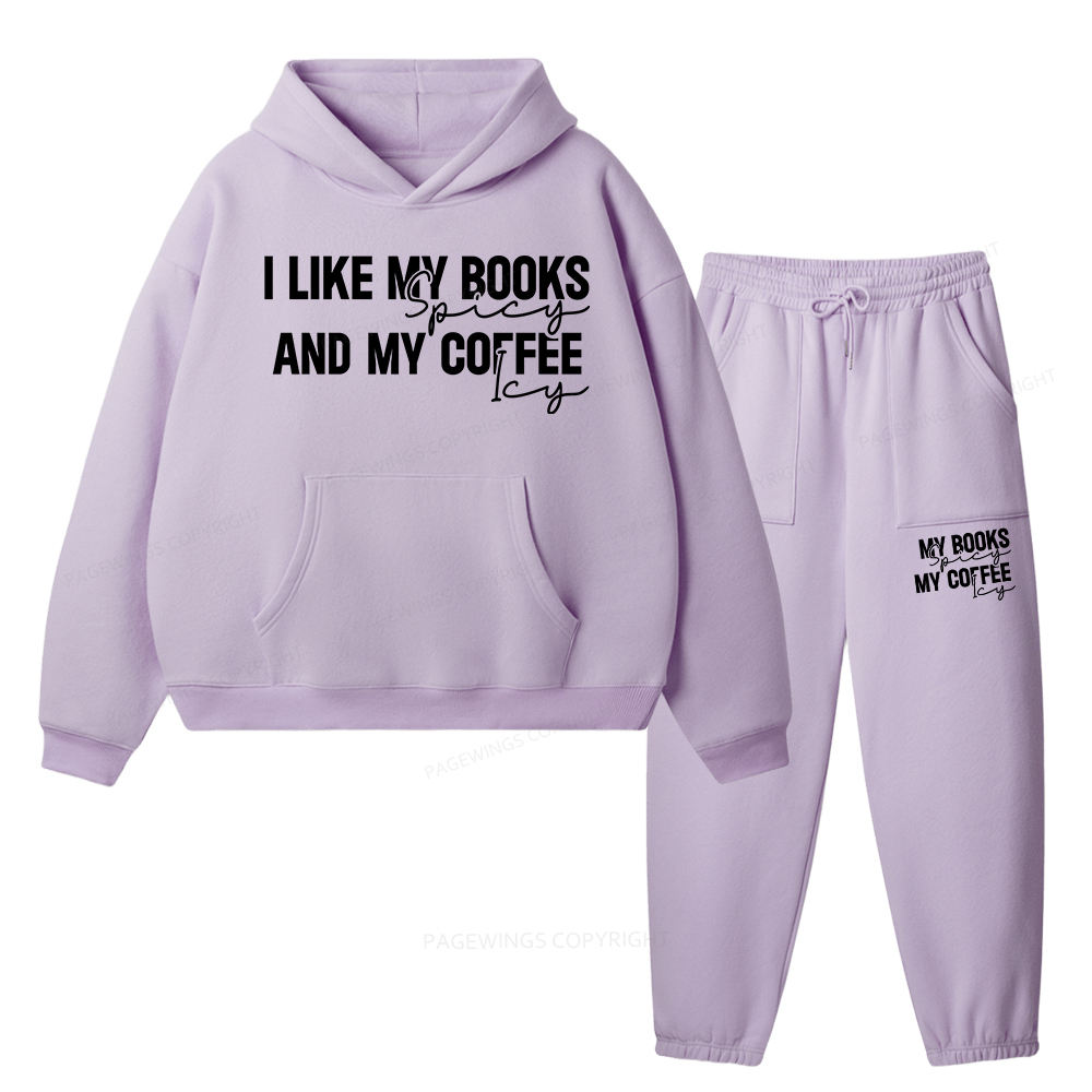 Pagewings I Like My Books And My Coffee Unisex Fleece Hoodie Set