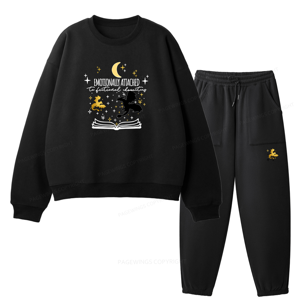 Pagewings Fourth Wing Dragon Unisex Fleece Sweatshirt Set 