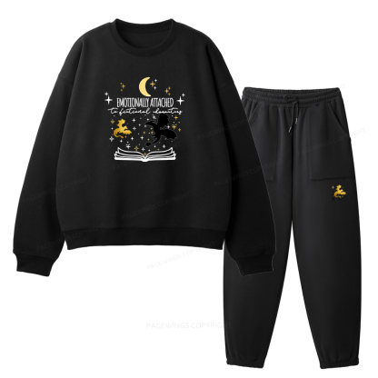 Pagewings Fourth Wing Dragon Unisex Fleece Sweatshirt Set 