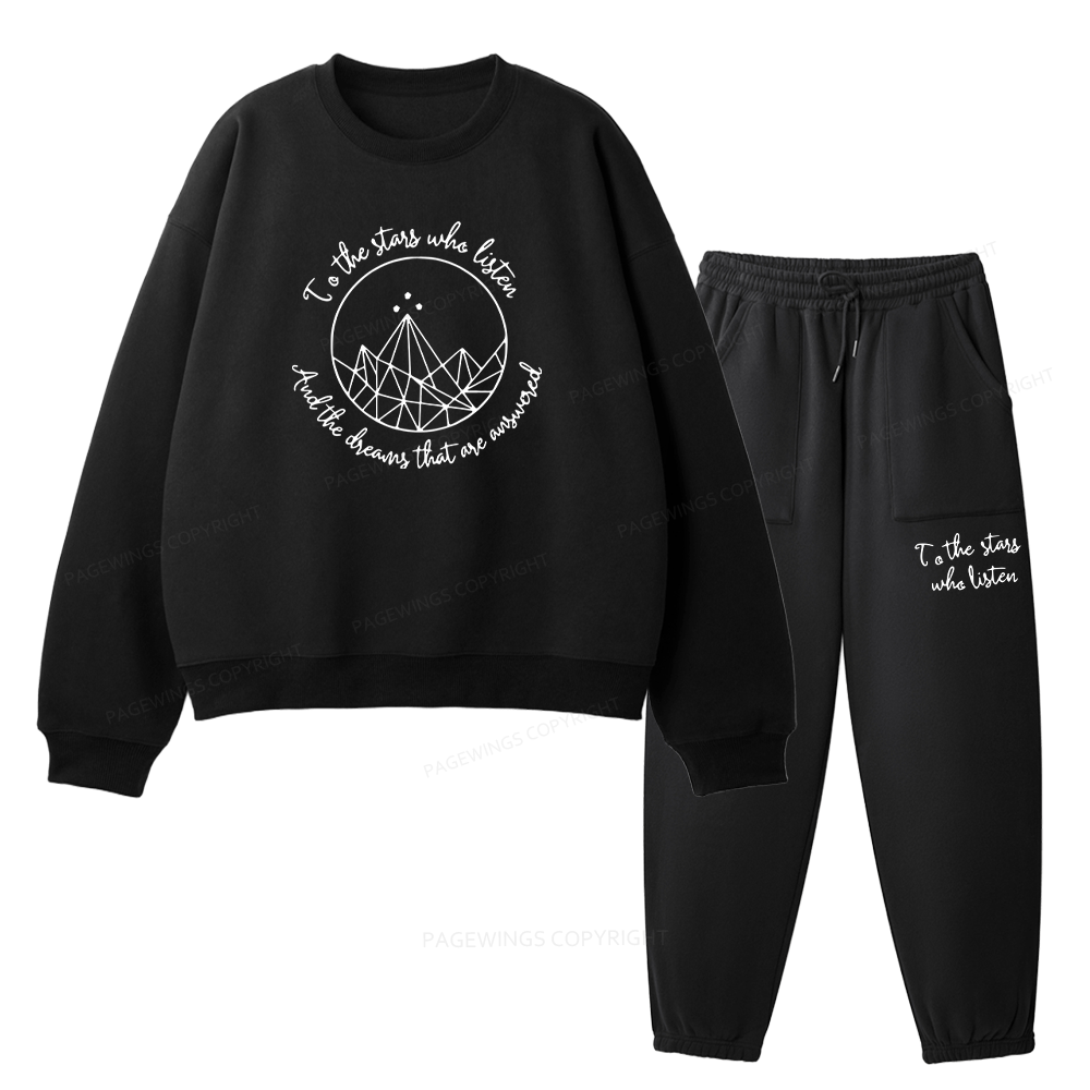Pagewings To The Stars Who Listen Unisex Fleece Sweatshirt Set 
