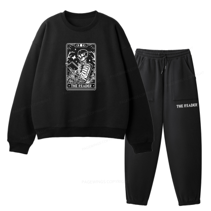 Pagewings Halloween The Reader Tarot Card Unisex Fleece Sweatshirt Set 