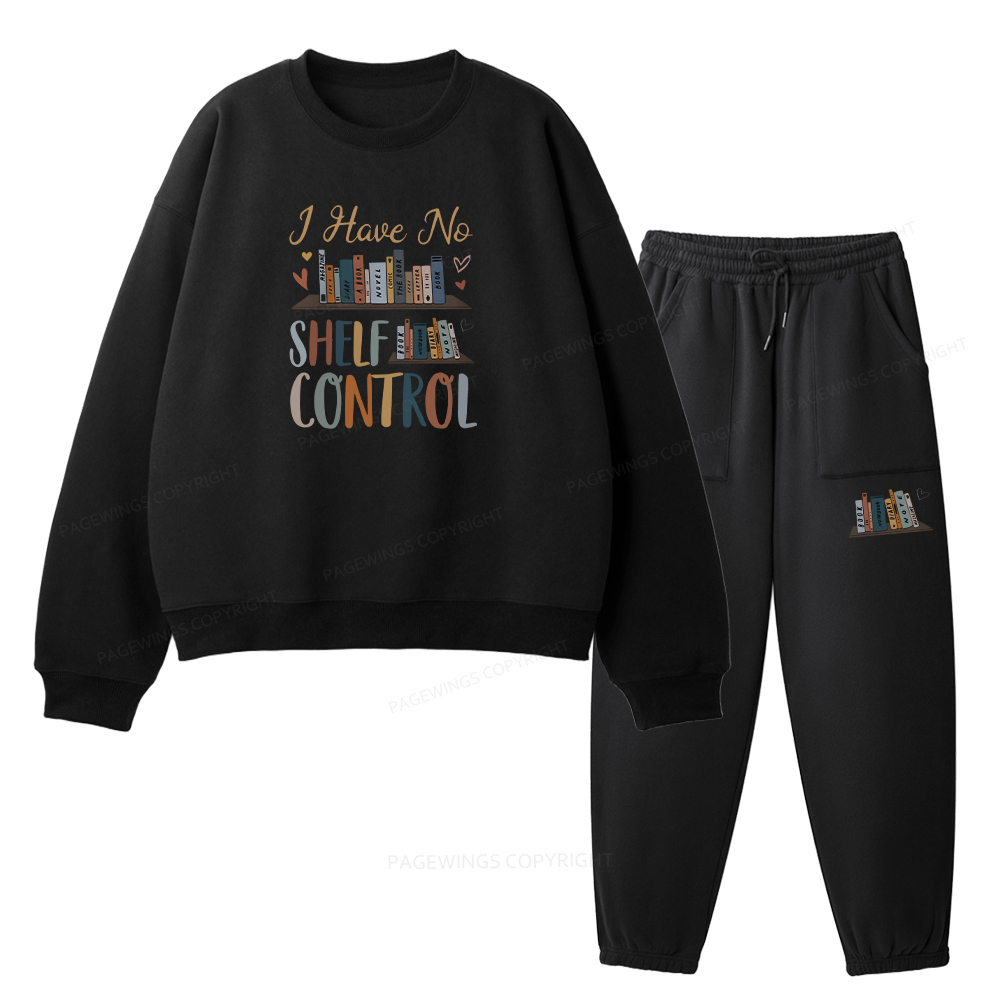 Pagewings I Have No Shelf Control Unisex Fleece Sweatshirt Set 
