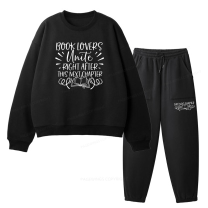 Pagewings Book Lovers Unite Unisex Fleece Sweatshirt Set 