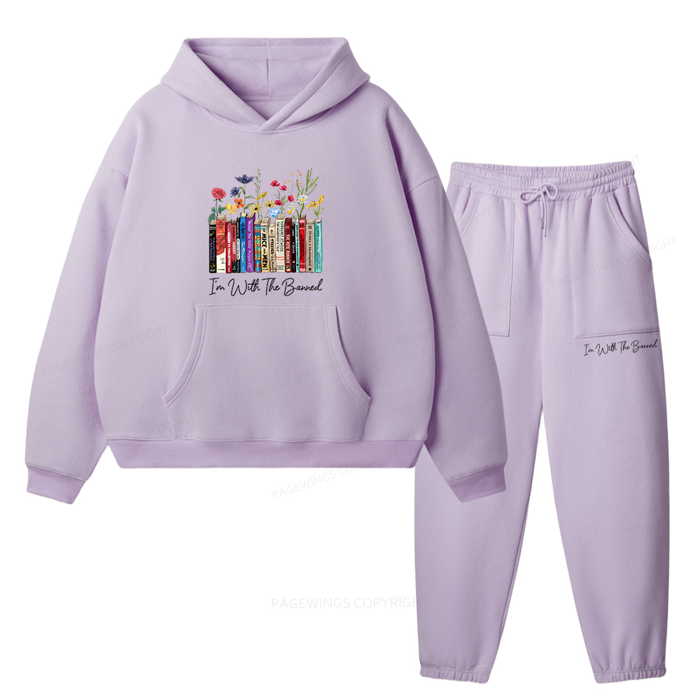 Pagewings I'm With The Banned Flowers Unisex Fleece Hoodie Set