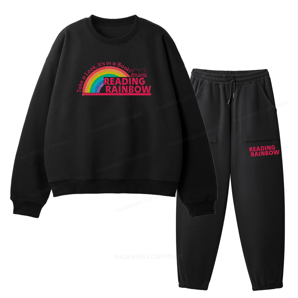 Pagewings Reading Rainbow Unisex Fleece Sweatshirt Set 