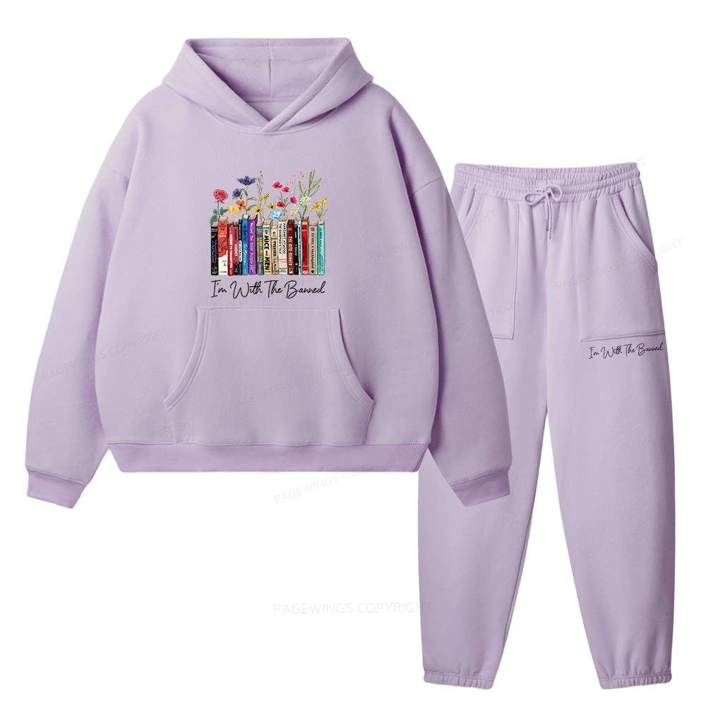 Pagewings I'm With The Banned Flowers Unisex Fleece Hoodie Set