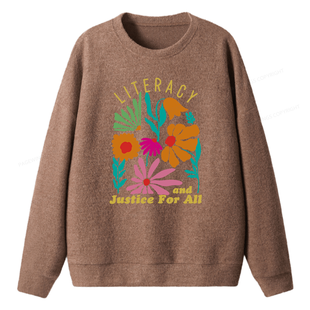 Pagewings Literacy And Justice Unisex Knit Sweatshirt