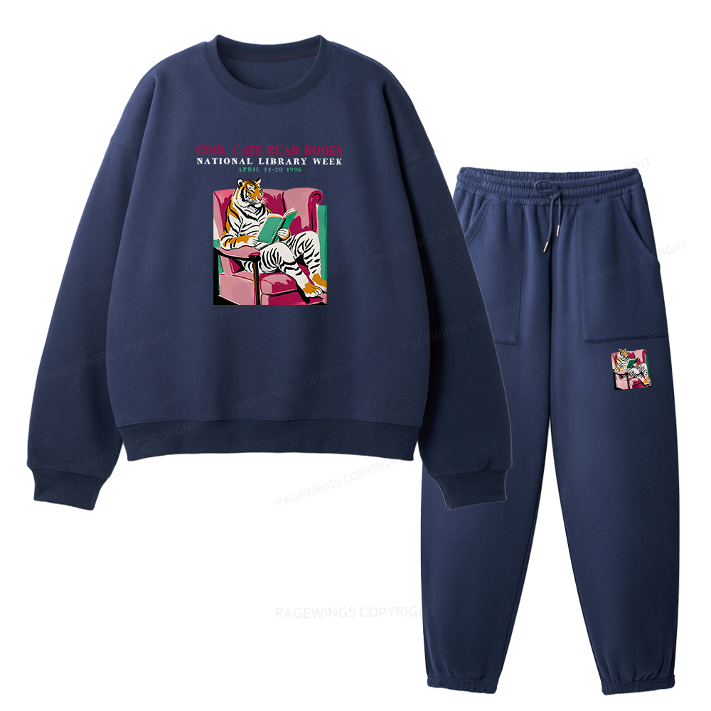 Pagewings Library Week Poster 1996 Unisex Fleece Sweatshirt Set 
