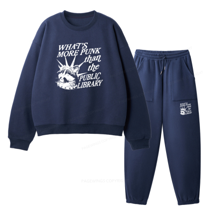 Pagewings What’s More Punk Than The Public Library Unisex Fleece Sweatshirt Set 