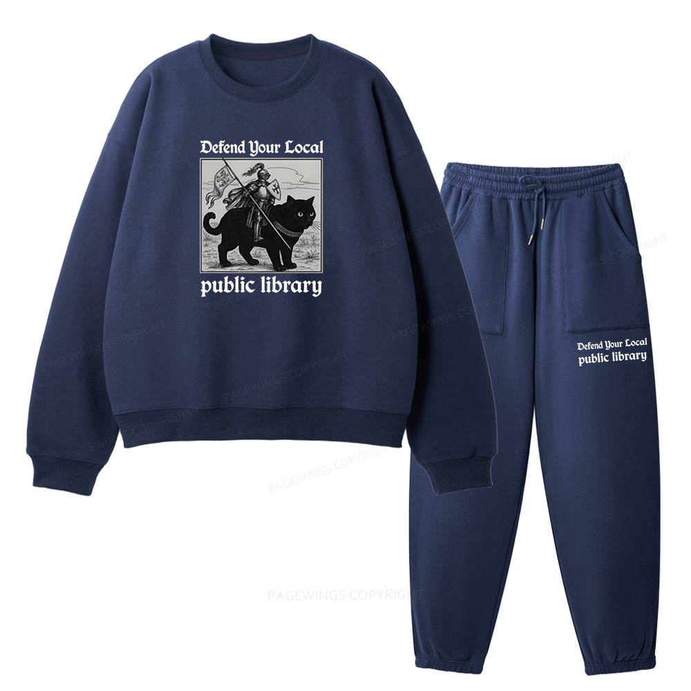 Pagewings Defend Your Local public library Unisex Fleece Sweatshirt Set 