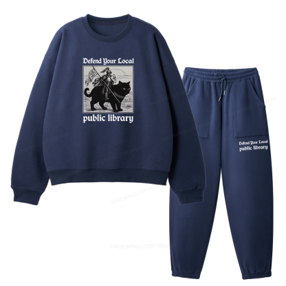 Pagewings Defend Your Local public library Unisex Fleece Sweatshirt Set 