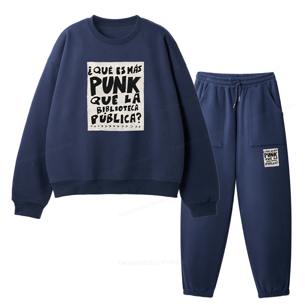 Pagewings What's More Punk Than The Public Library Unisex Fleece Sweatshirt Set 