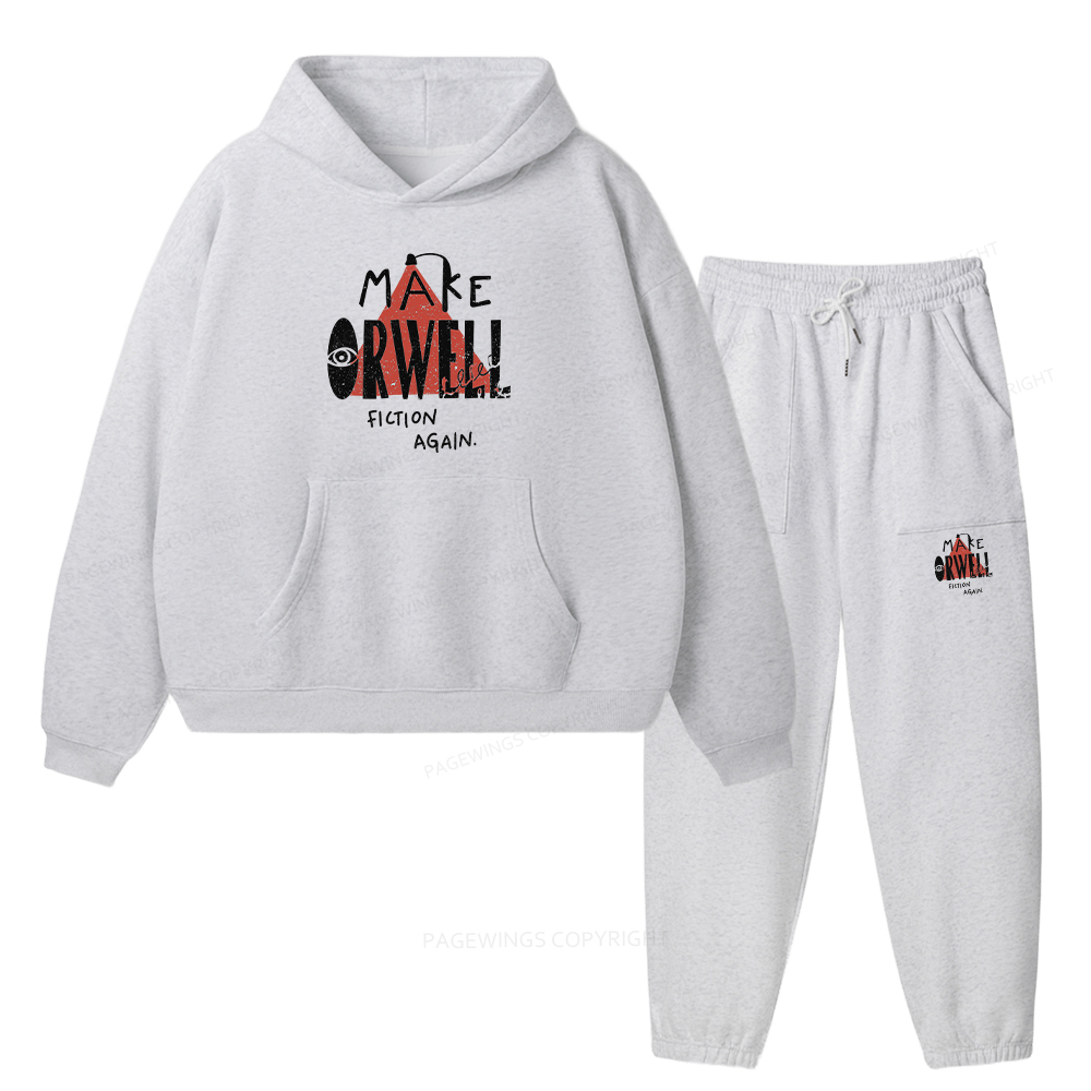 Pagewings Make Orwell Fiction Again Unisex Fleece Hoodie Set