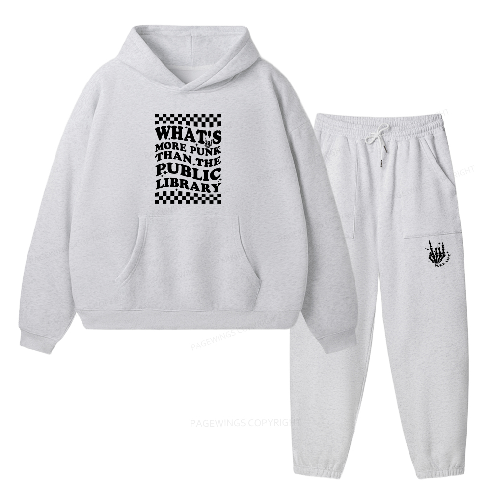 Pagewings Punk The Public Library Unisex Fleece Hoodie Set