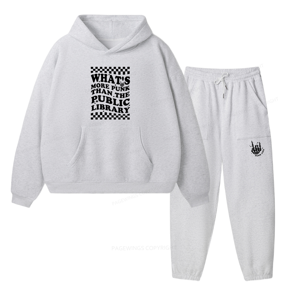 Pagewings Punk The Public Library Unisex Fleece Hoodie Set