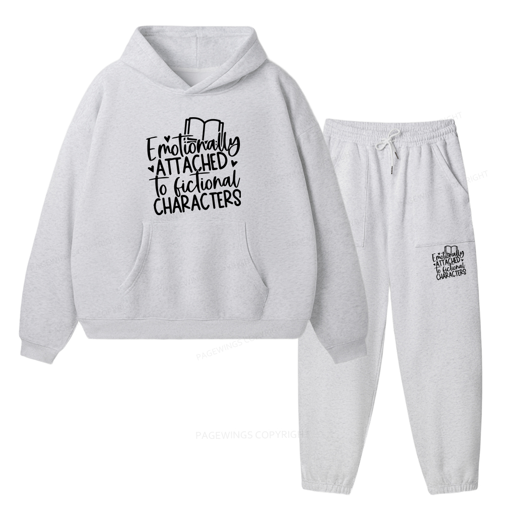 Pagewings Emotionally Attached To Fictional Characters Unisex Fleece Hoodie Set