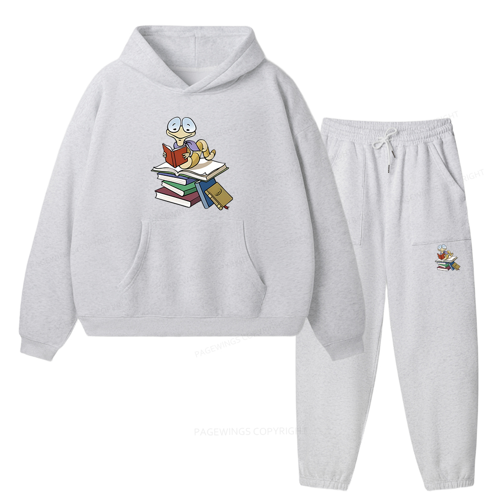Pagewings Reading Snail and Book Unisex Fleece Hoodie Set