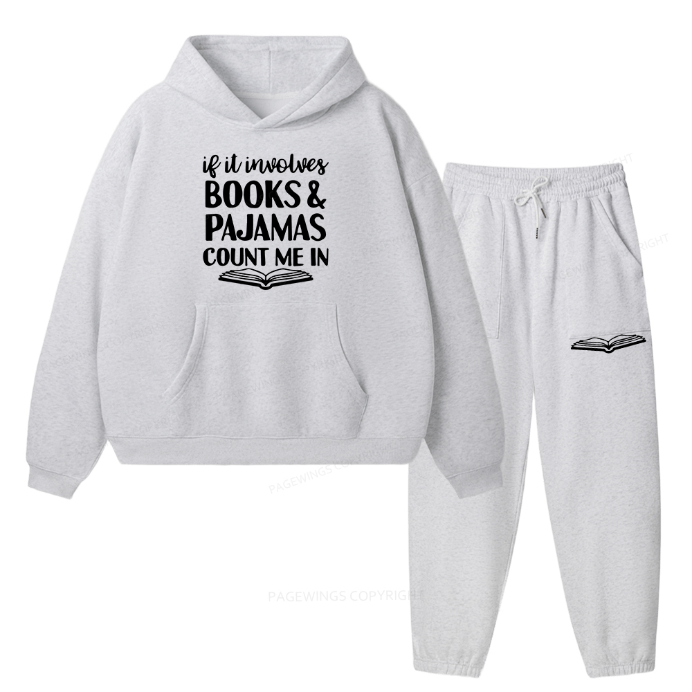 Pagewings Books And Pajamas Unisex Fleece Hoodie Set