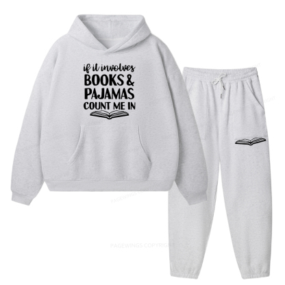 Pagewings Books And Pajamas Unisex Fleece Hoodie Set