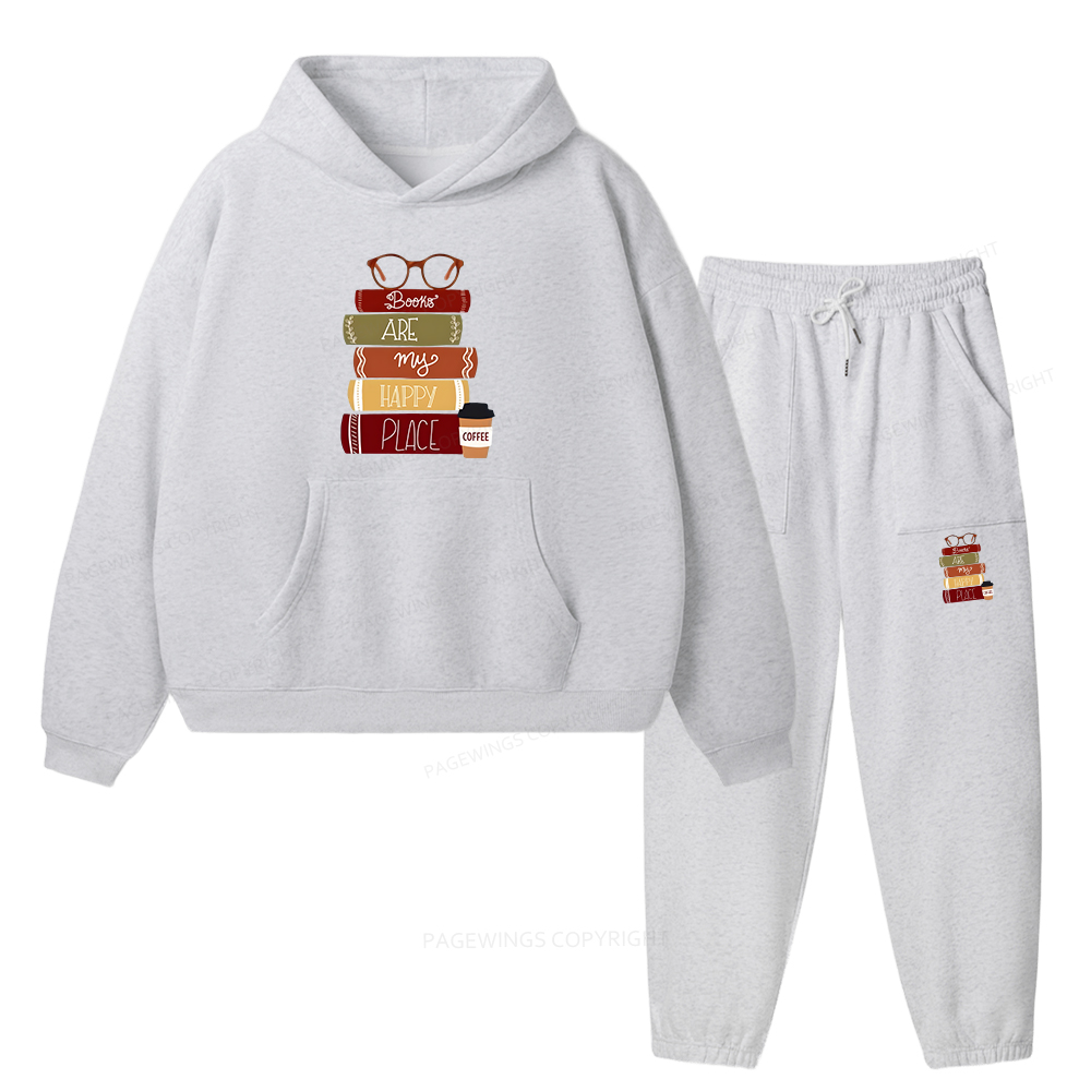 Pagewings Easily Distracted By Cats and Books Unisex Fleece Hoodie Set