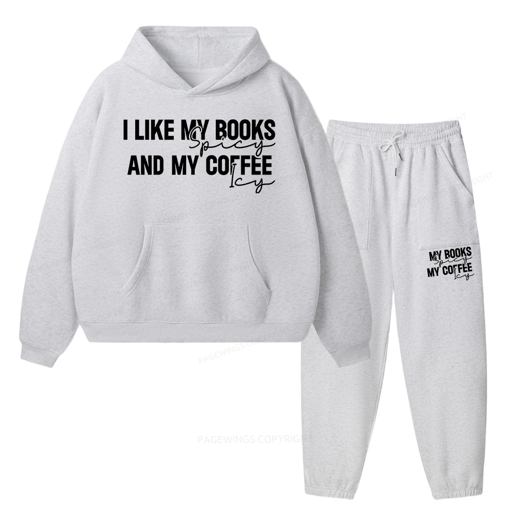 Pagewings I Like My Books And My Coffee Unisex Fleece Hoodie Set