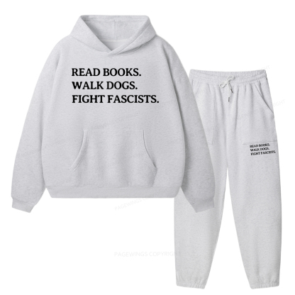 Pagewings Read Books Walk Dogs And Fight Unisex Fleece Hoodie Set