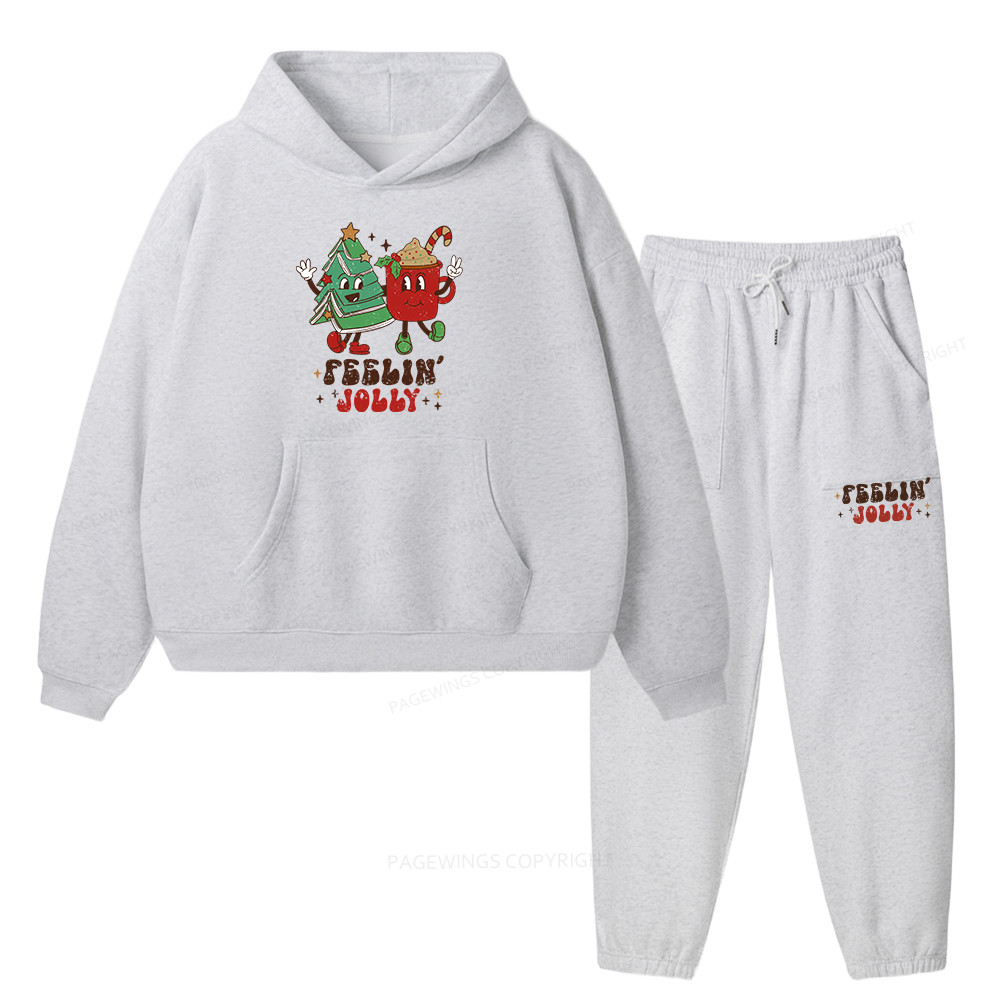 Pagewings Feeling Jolly Unisex Fleece Hoodie Set