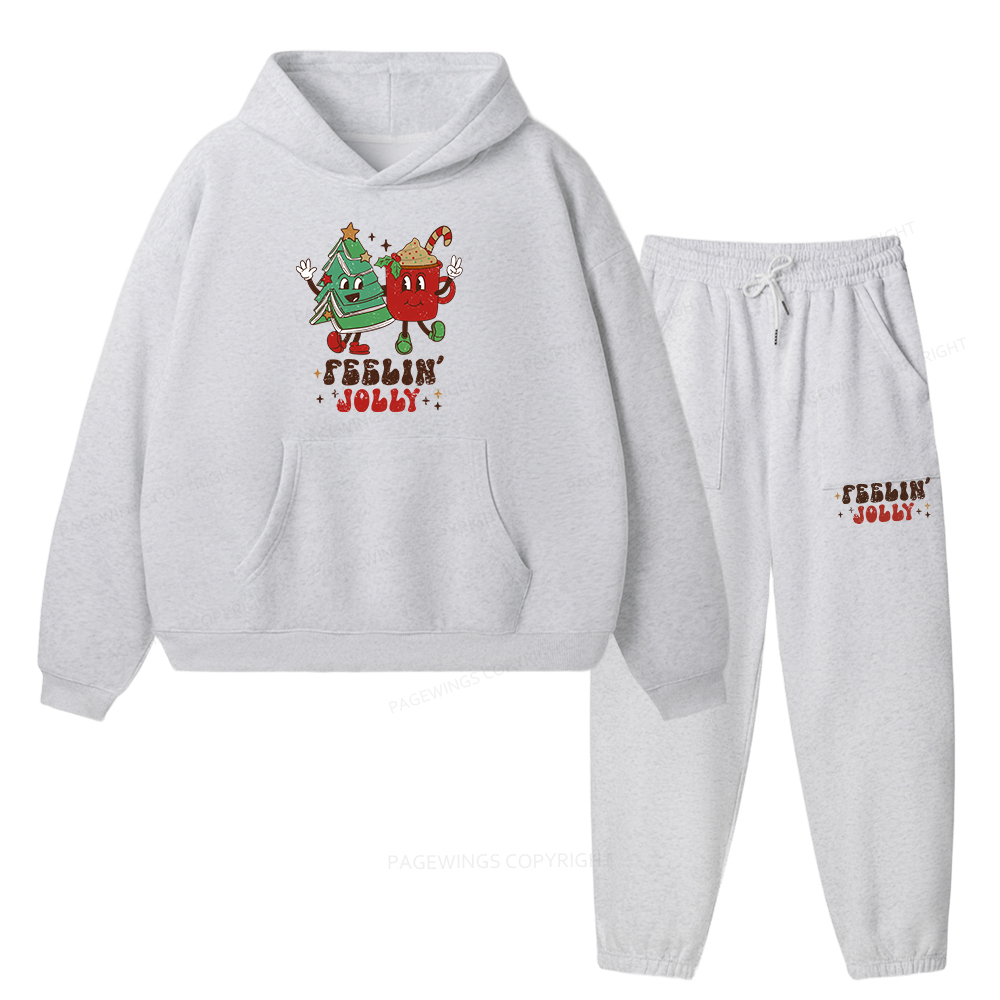 Pagewings Feeling Jolly Unisex Fleece Hoodie Set