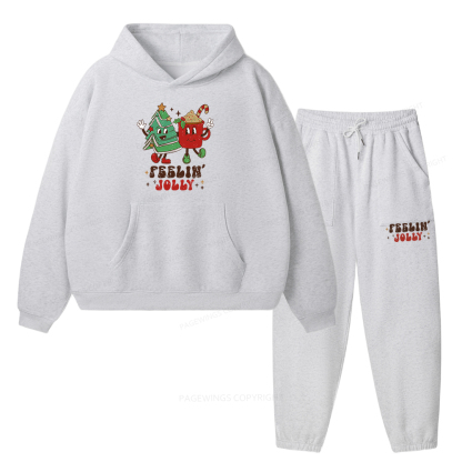 Pagewings Feeling Jolly Unisex Fleece Hoodie Set