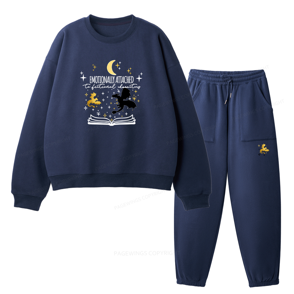 Pagewings Fourth Wing Dragon Unisex Fleece Sweatshirt Set 