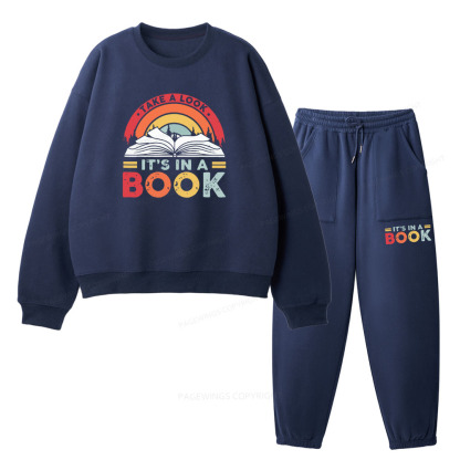 Pagewings Take A Look It's In A Book Unisex Fleece Sweatshirt Set 
