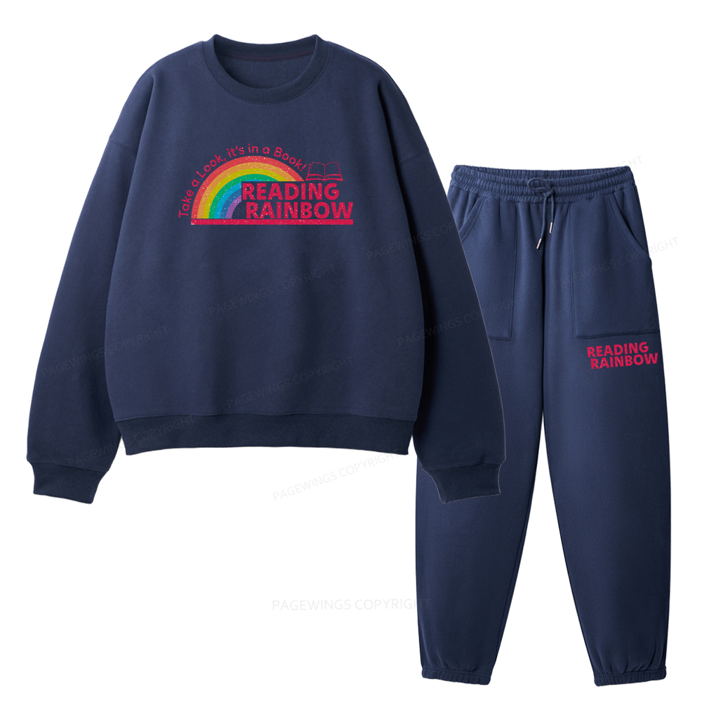 Pagewings Reading Rainbow Unisex Fleece Sweatshirt Set 