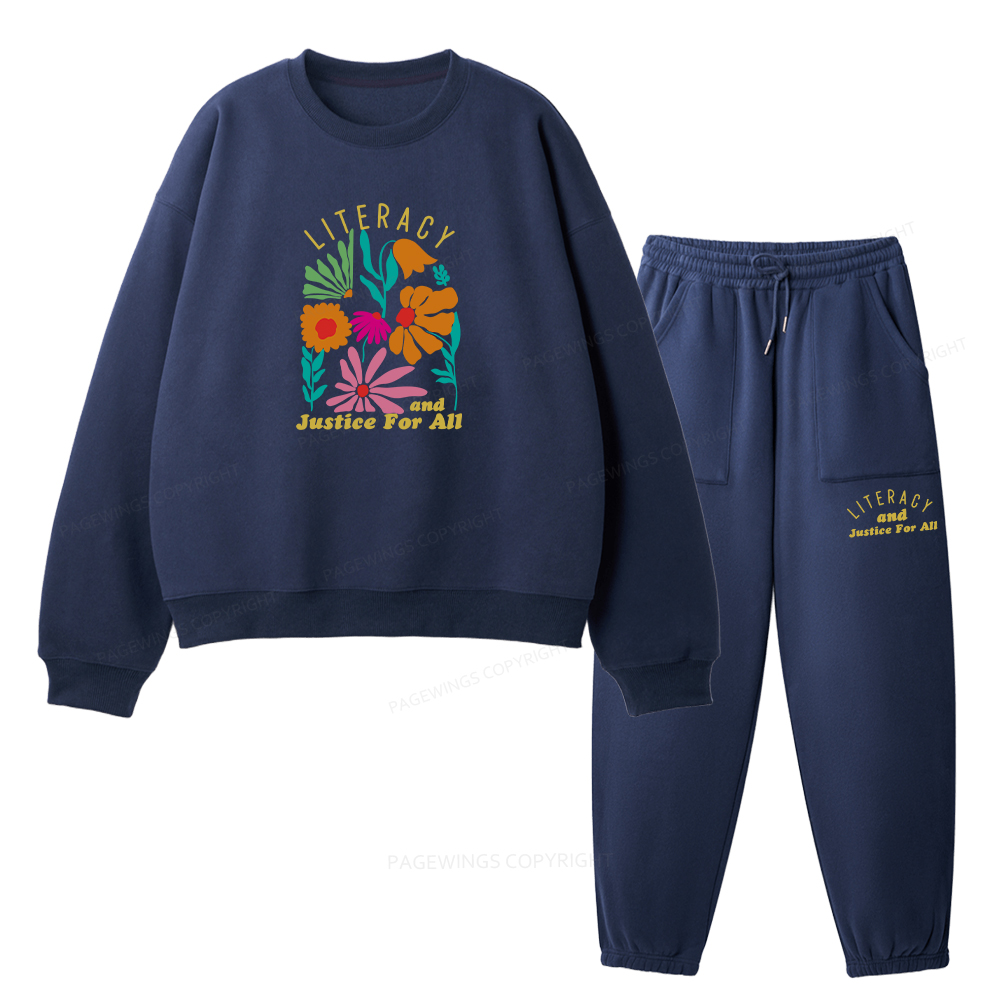 Pagewings Literacy And Justice Unisex Fleece Sweatshirt Set 